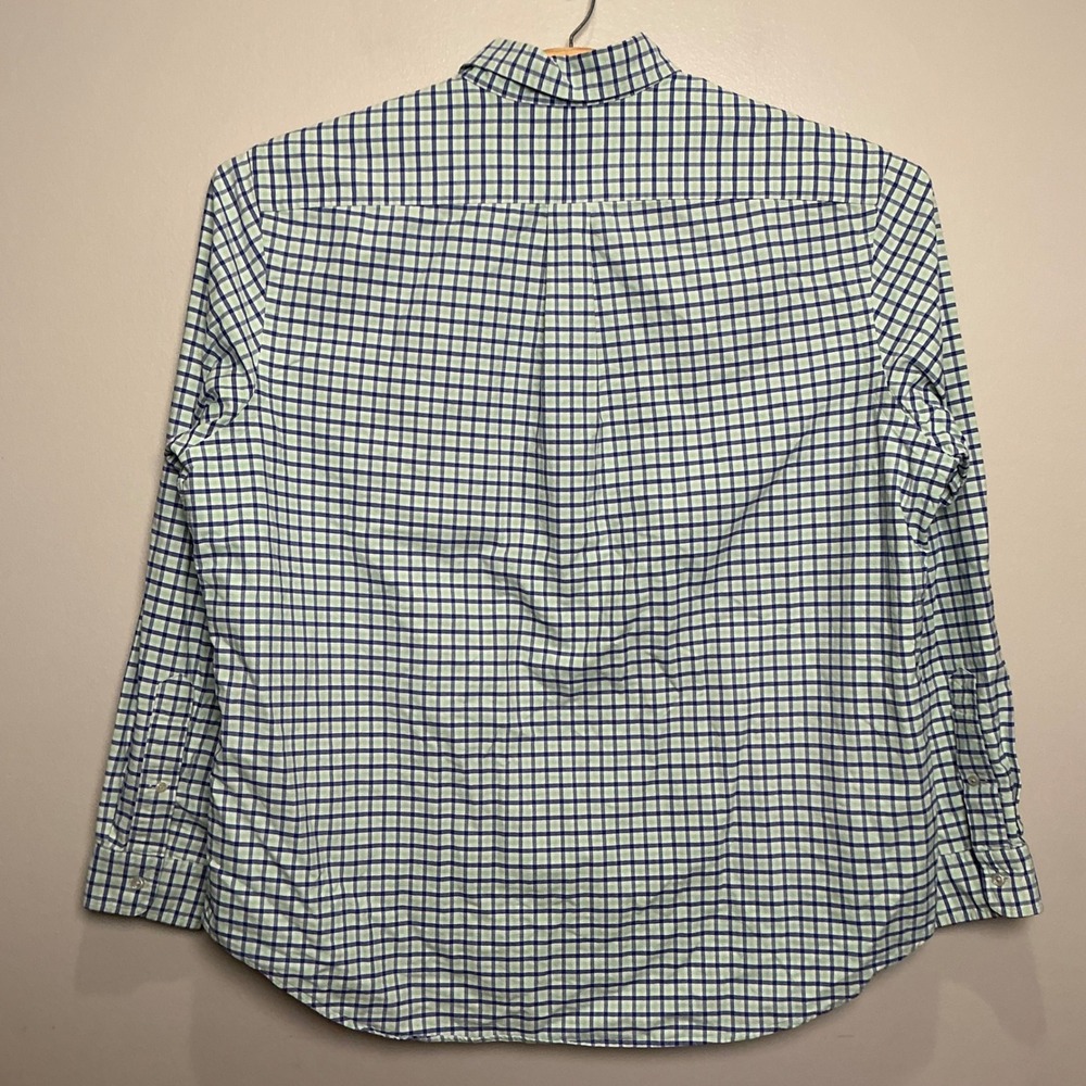 Ralph Lauren Men's Long Sleeve Button Down Shirt XXL Green Blue Plaid Flesh Pony - Picture 5 of 7